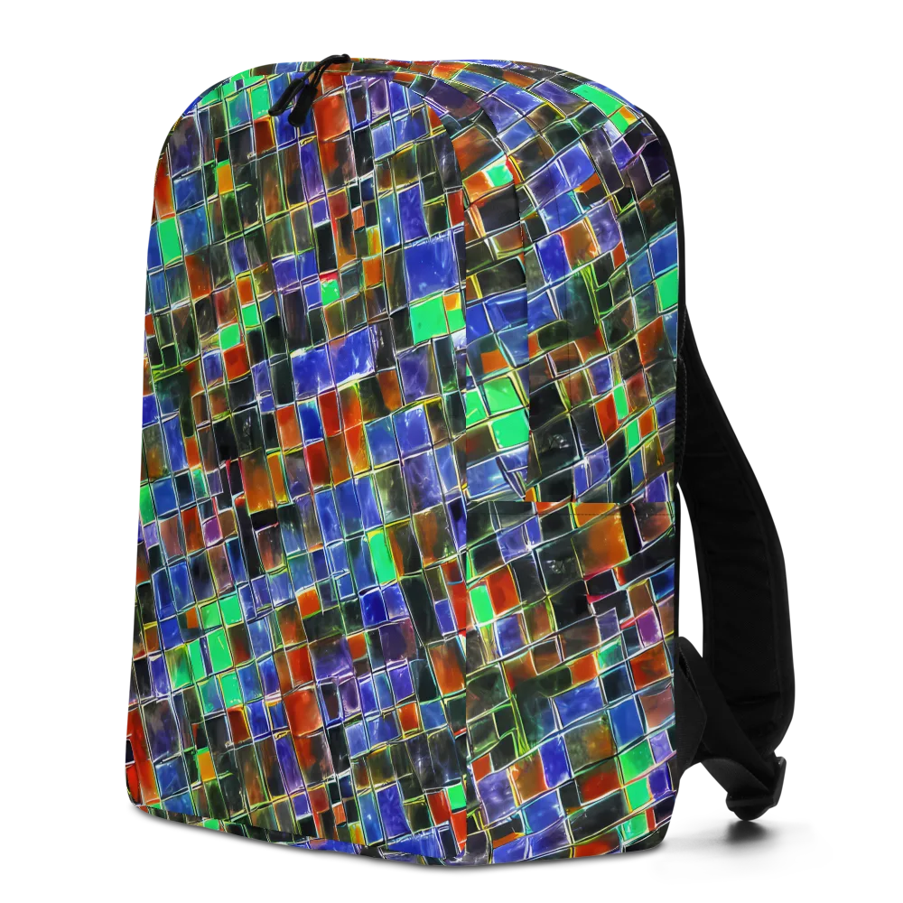 Neon Tesserae on Minimalist Backpack — Left