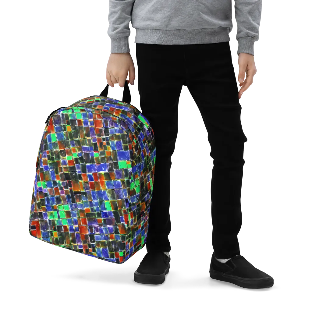 Neon Tesserae on Minimalist Backpack — Zoomed-in
