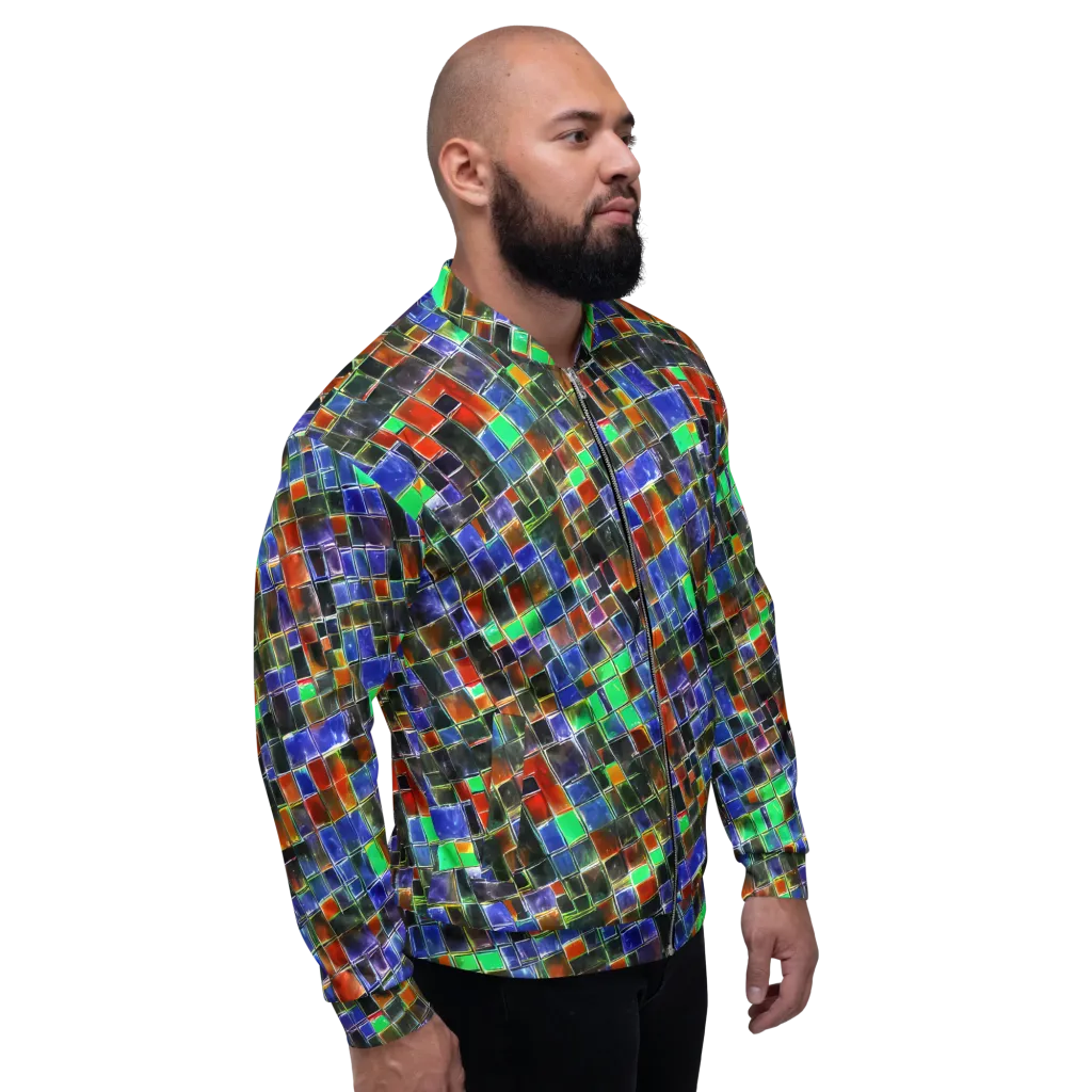Neon Tesserae on Bomber Jacket — Right
