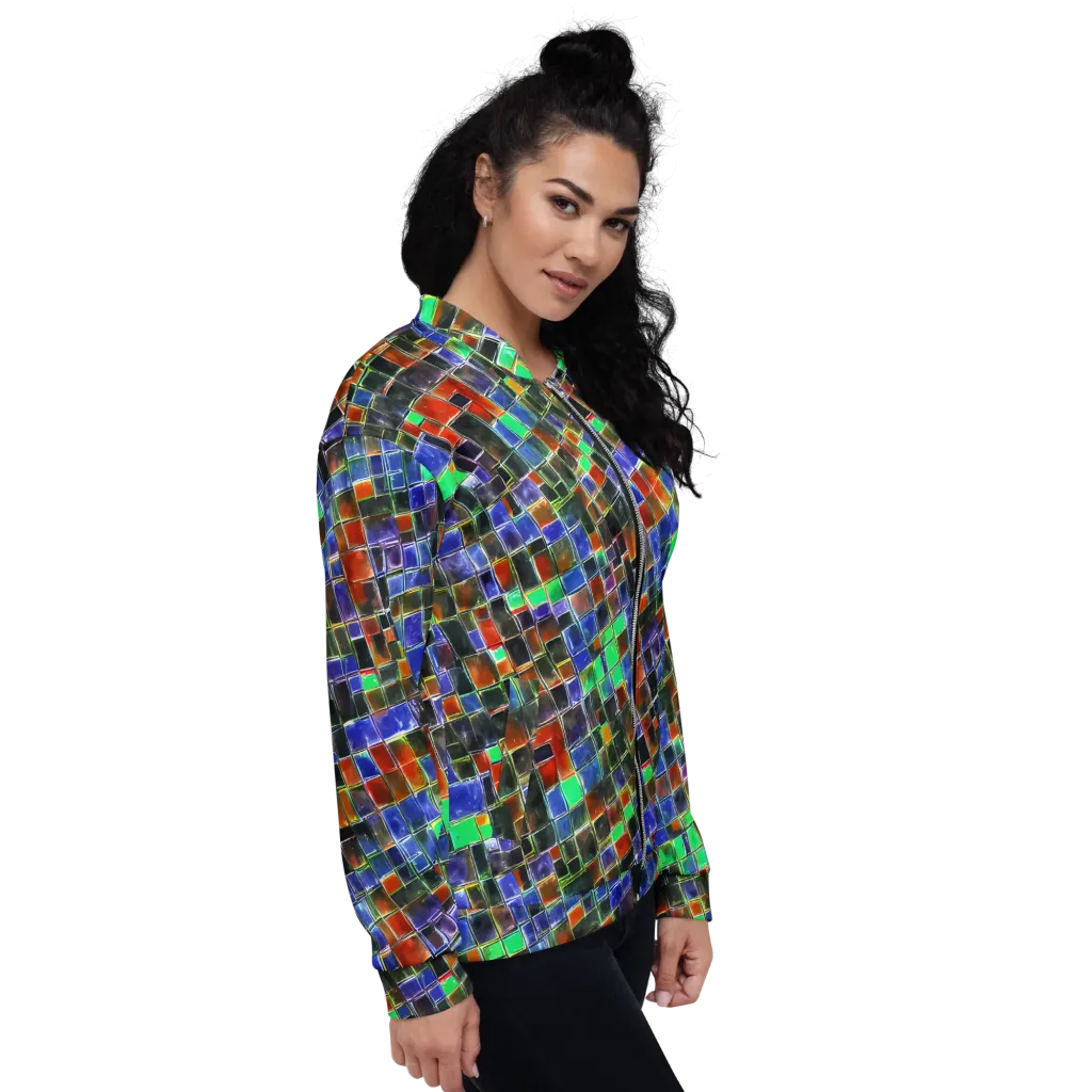 Neon Tesserae on Bomber Jacket — Right