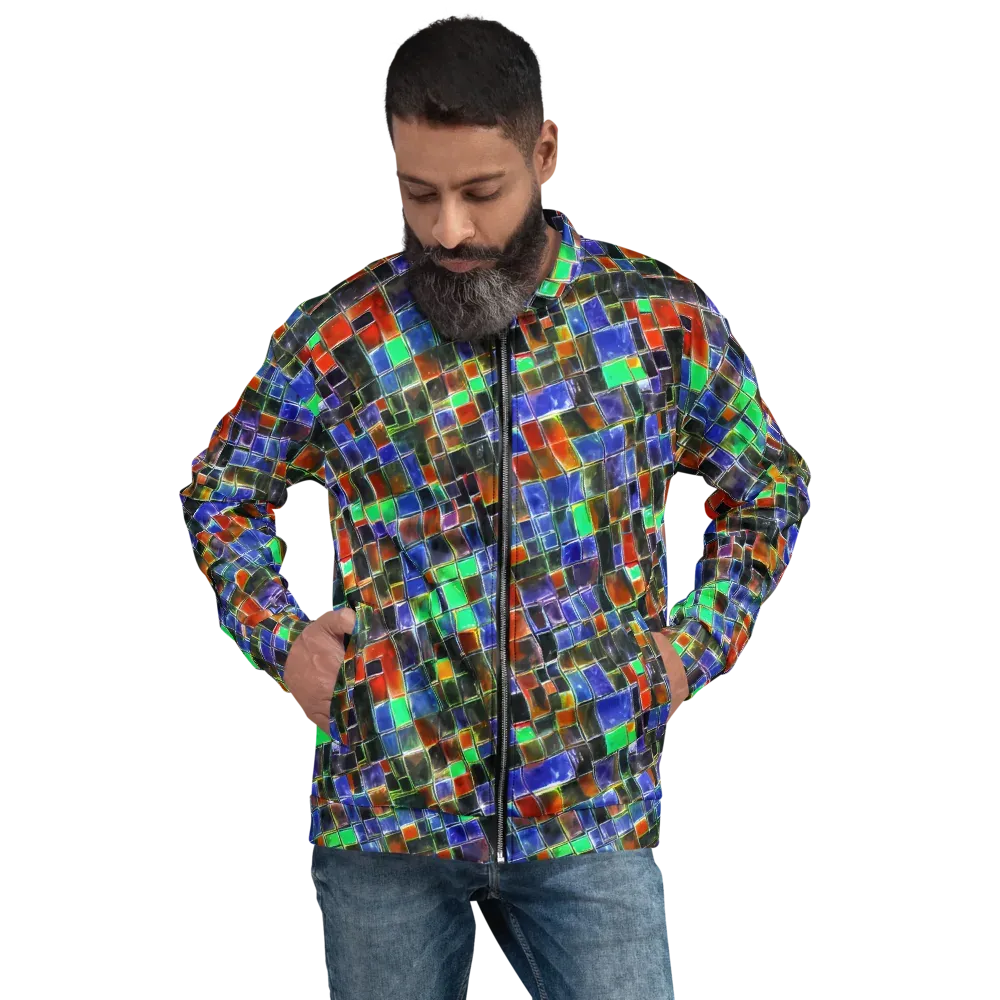 Neon Tesserae on Bomber Jacket — Front