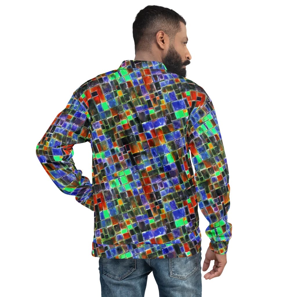 Neon Tesserae on Bomber Jacket — Back