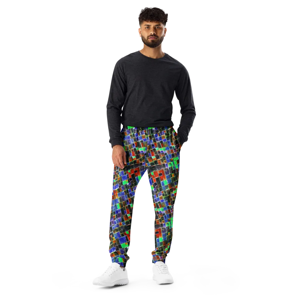 Neon Tesserae on Men's Joggers — Front