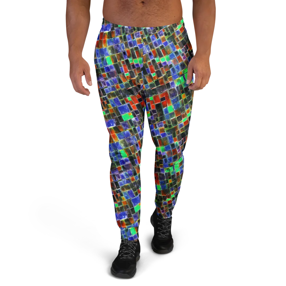 Neon Tesserae on Men's Joggers — Front
