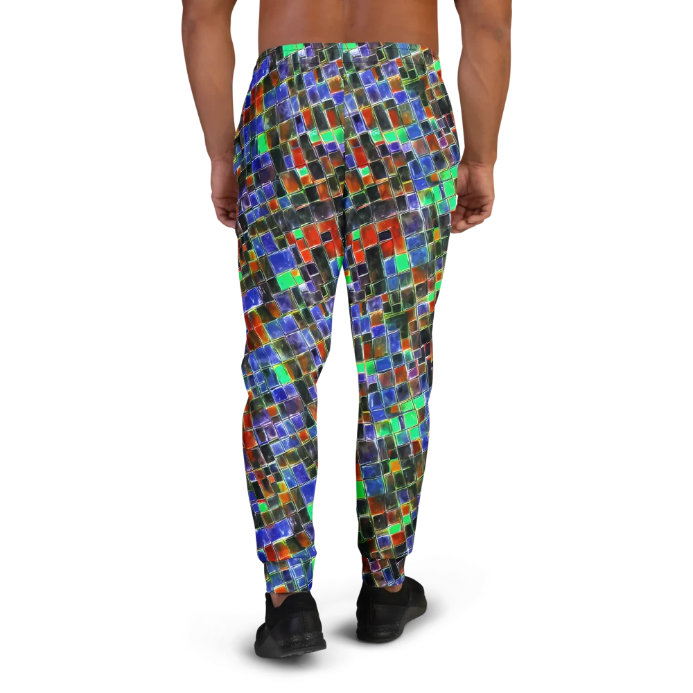 Neon Tesserae on Men's Joggers — Back