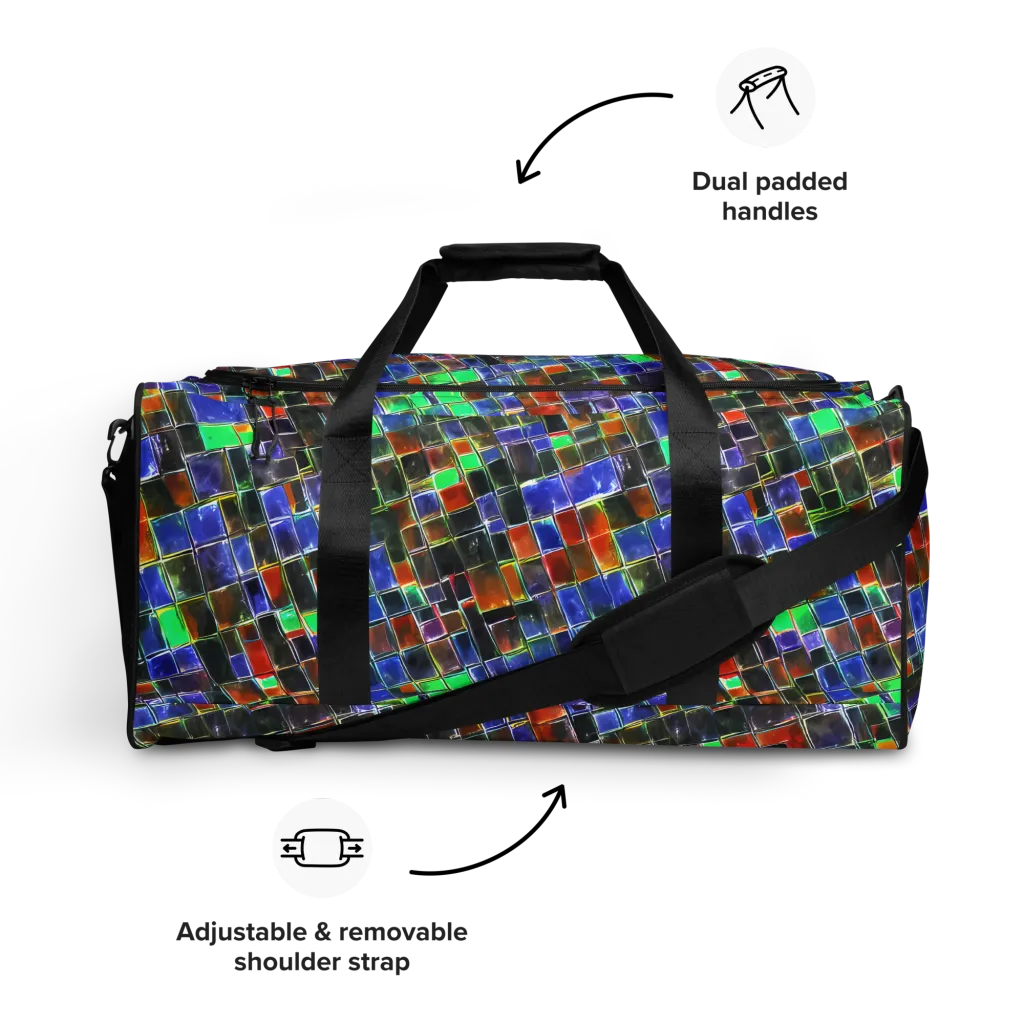 Neon Tesserae on Duffle Bag — Front