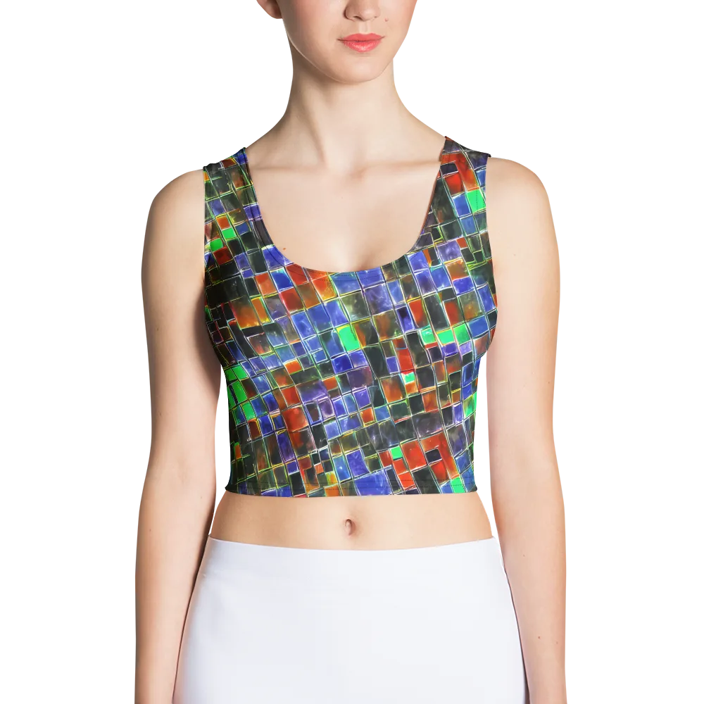 Neon Tesserae on Crop Top — Front