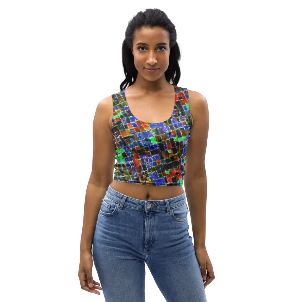 Neon Tesserae on Crop Top — Front