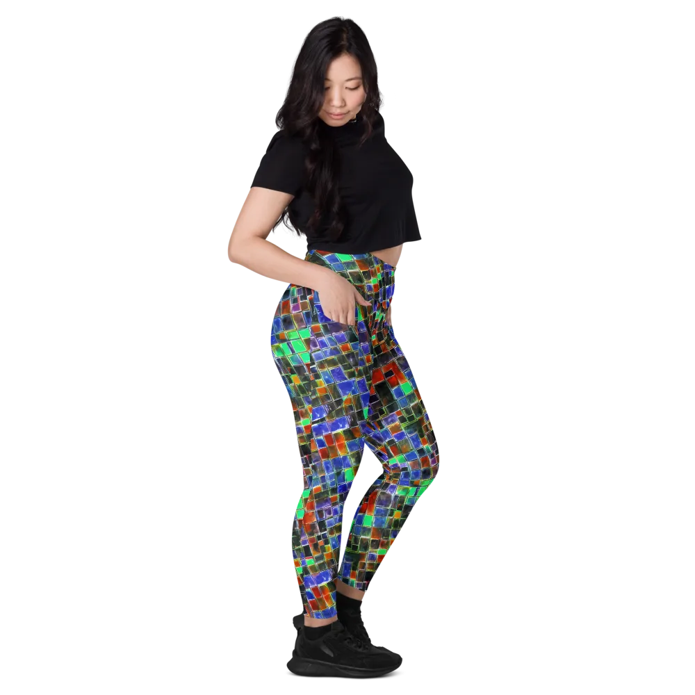 Neon Tesserae on Leggings with Pockets — Right