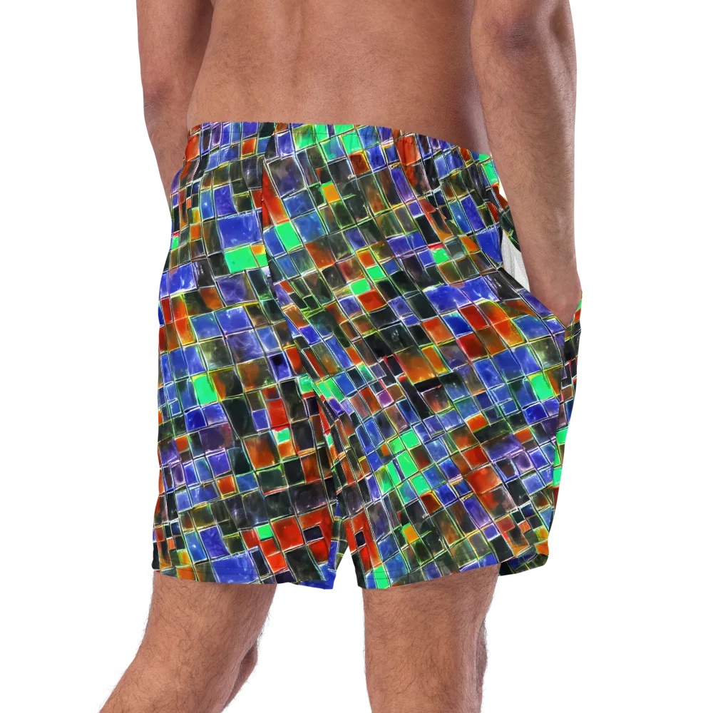 Neon Tesserae on Swim Trunks — Right Back