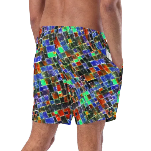 Neon Tesserae on a Swim Trunks