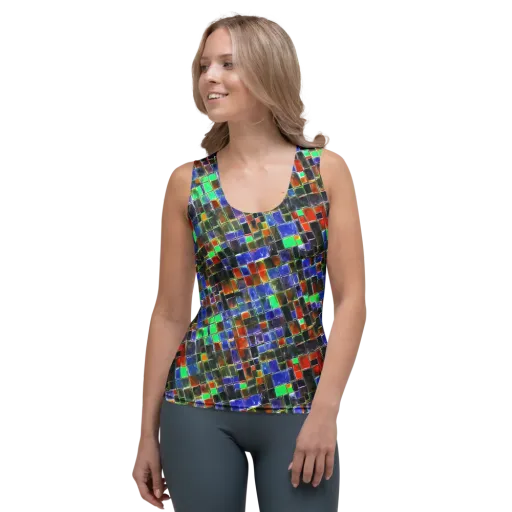 Neon Tesserae on a Women's Tank Top