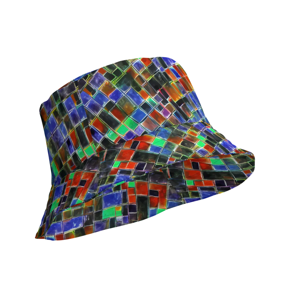 Neon Tesserae on Reversible Bucket Hat — Product details Outside