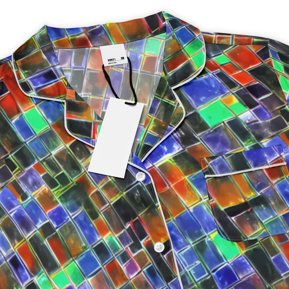 Neon Tesserae on Women's Short Sleeve Pajama Top — Product details
