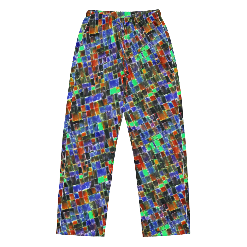 Neon Tesserae on Women's Pajama Pants — Front