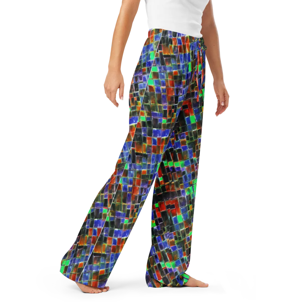 Neon Tesserae on Women's Pajama Pants — Right Front