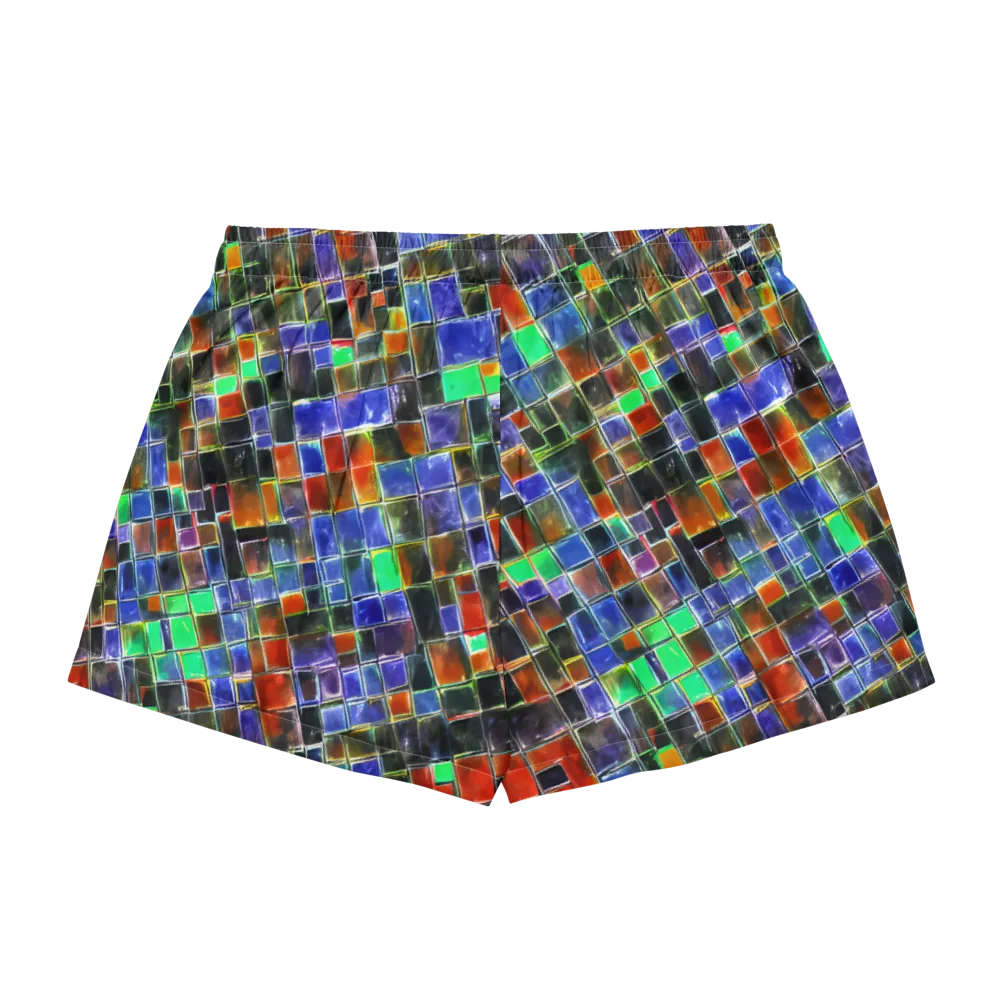 Neon Tesserae on Women's Pajama Shorts — Back