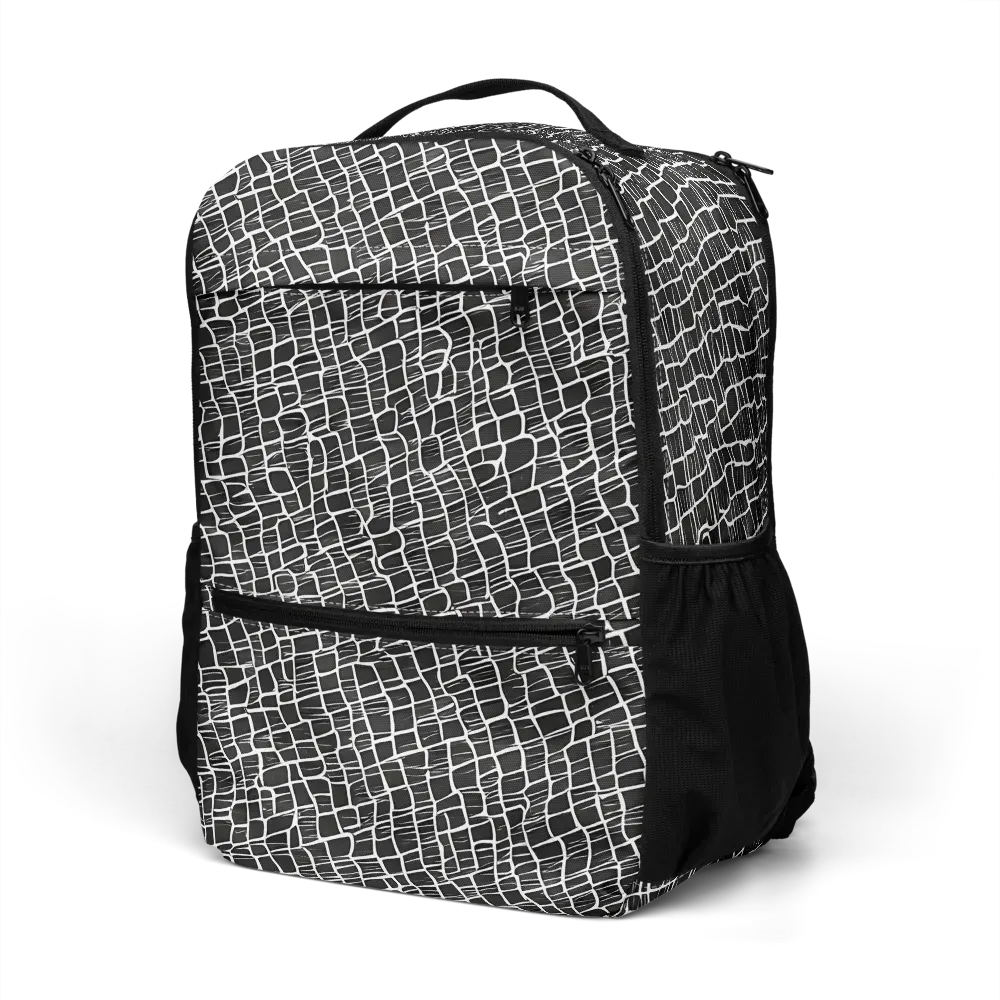 Ivory Grid on Utility Backpack — Left Front