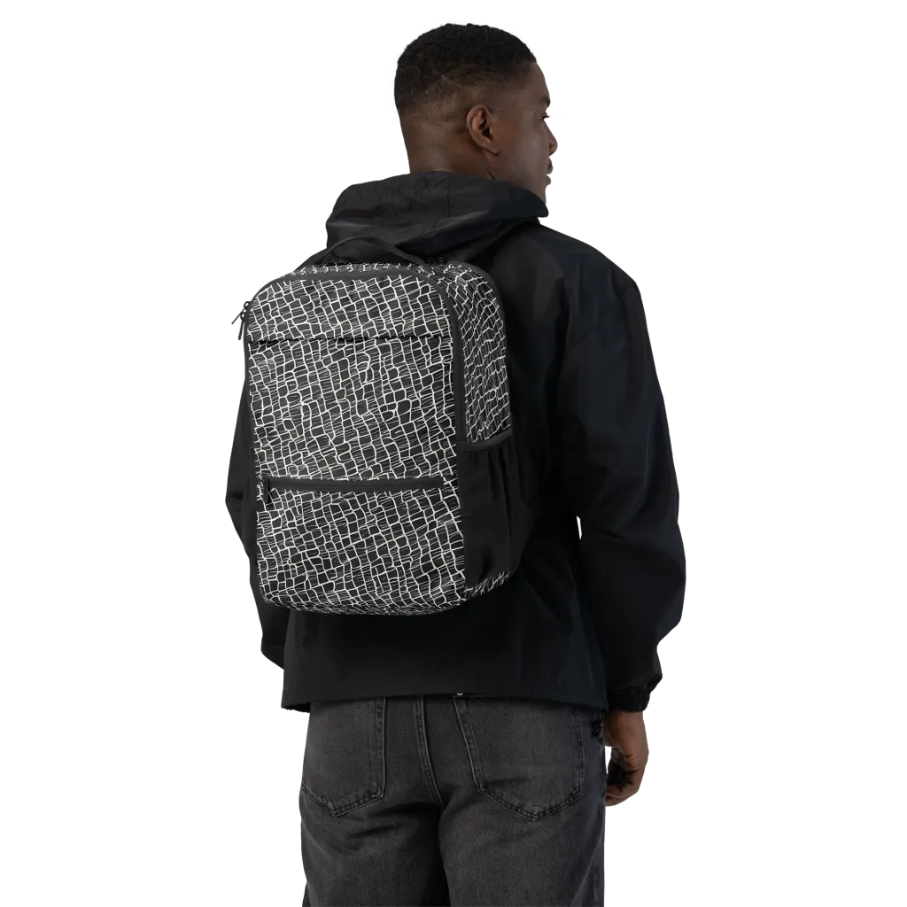 Ivory Grid on Utility Backpack — Back
