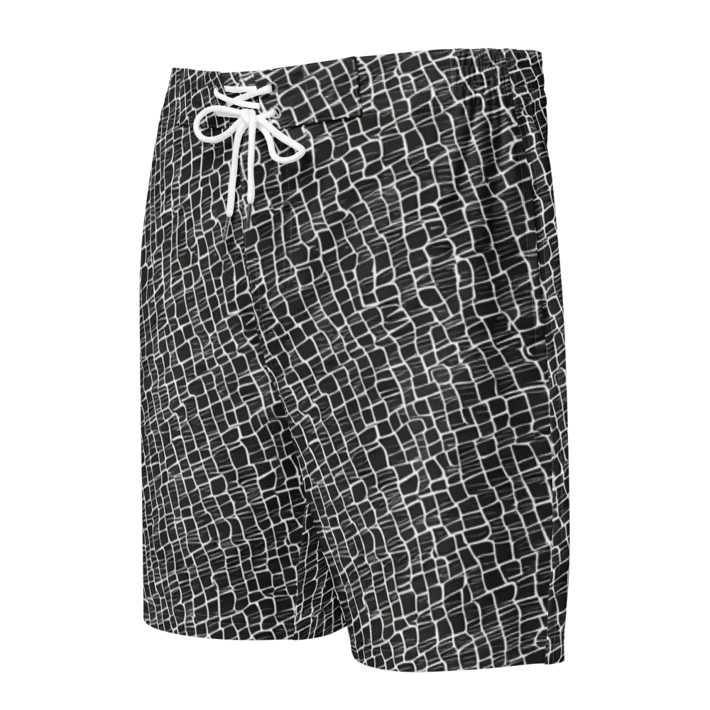 Ivory Grid on Men's Board Shorts — Front