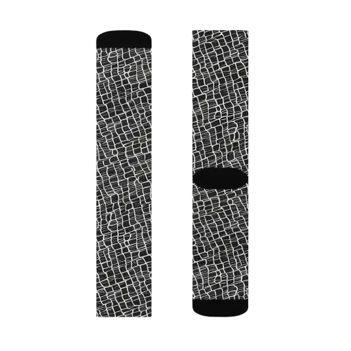 Ivory Grid on a Socks
