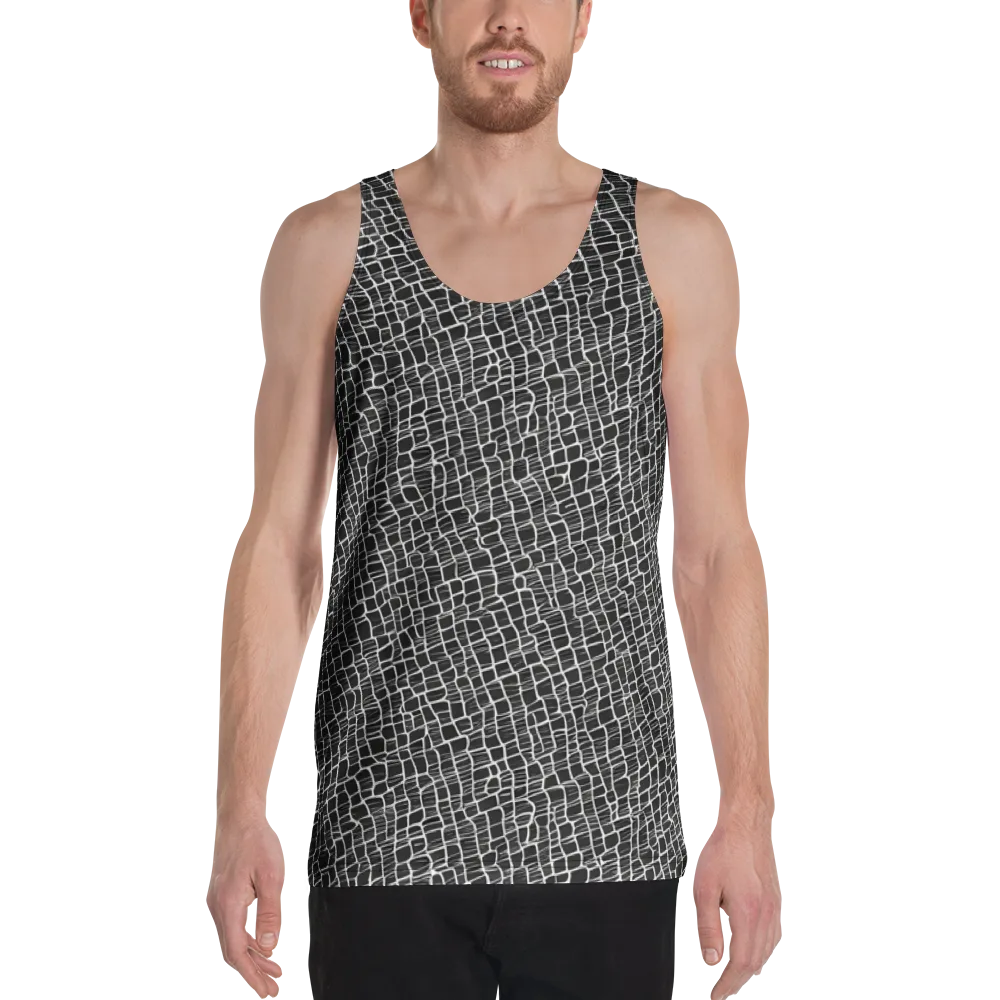 Ivory Grid on Men's Tank Top — Front