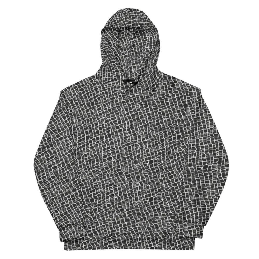 Ivory Grid on Cotton Hoodie — Front