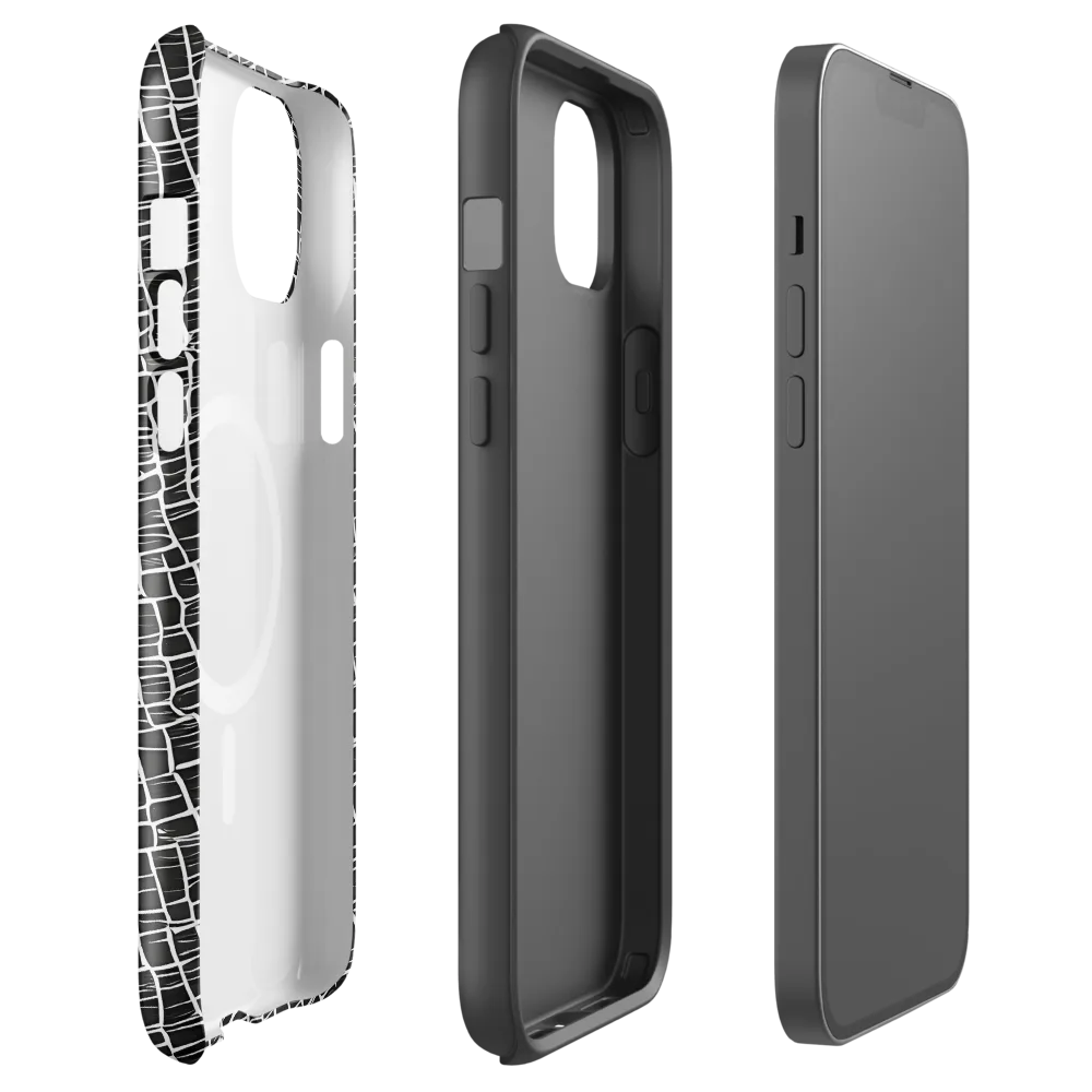 Ivory Grid on MagSafe Tough Case for iPhone® — Front