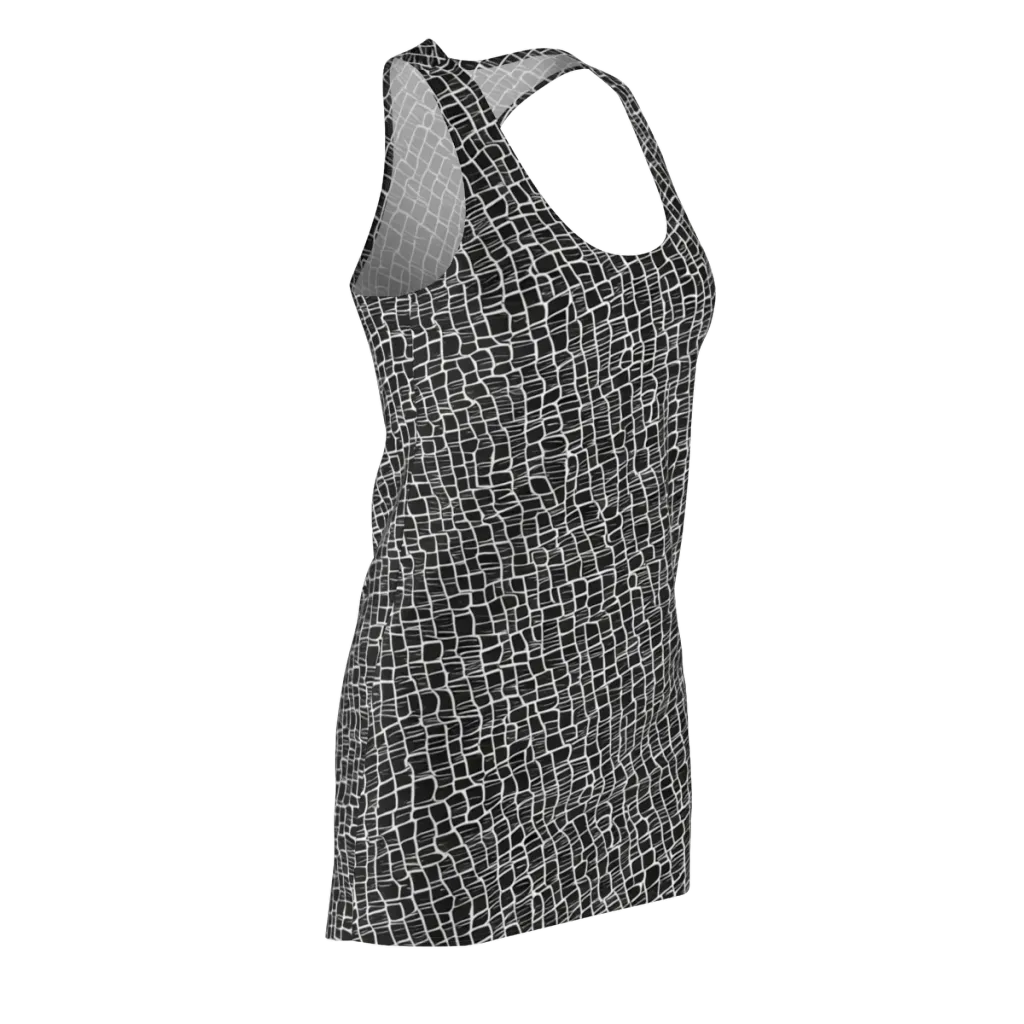 Ivory Grid on Racerback Dress — Front Side