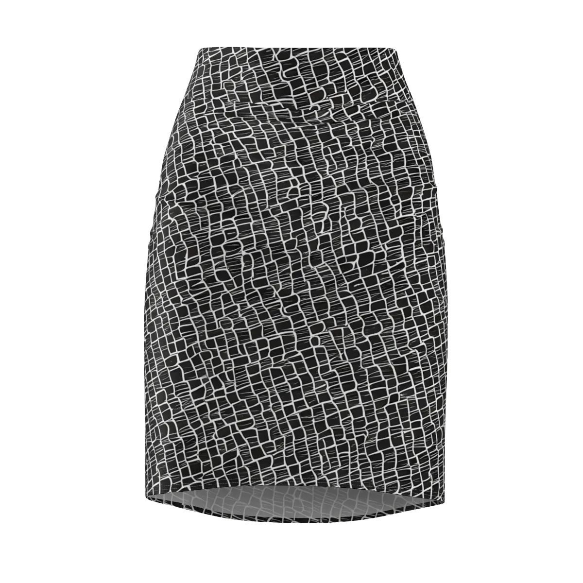 Ivory Grid on Pencil Skirt — Front