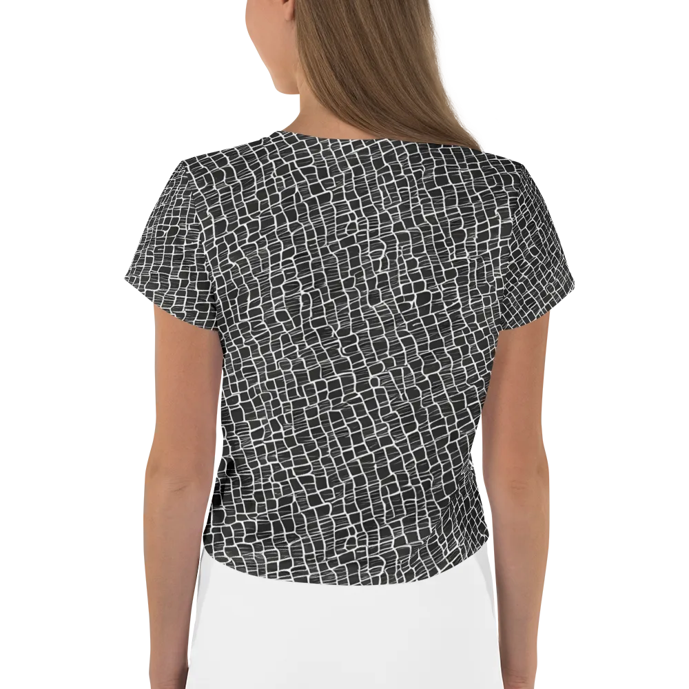 Ivory Grid on Crop Tee — Back