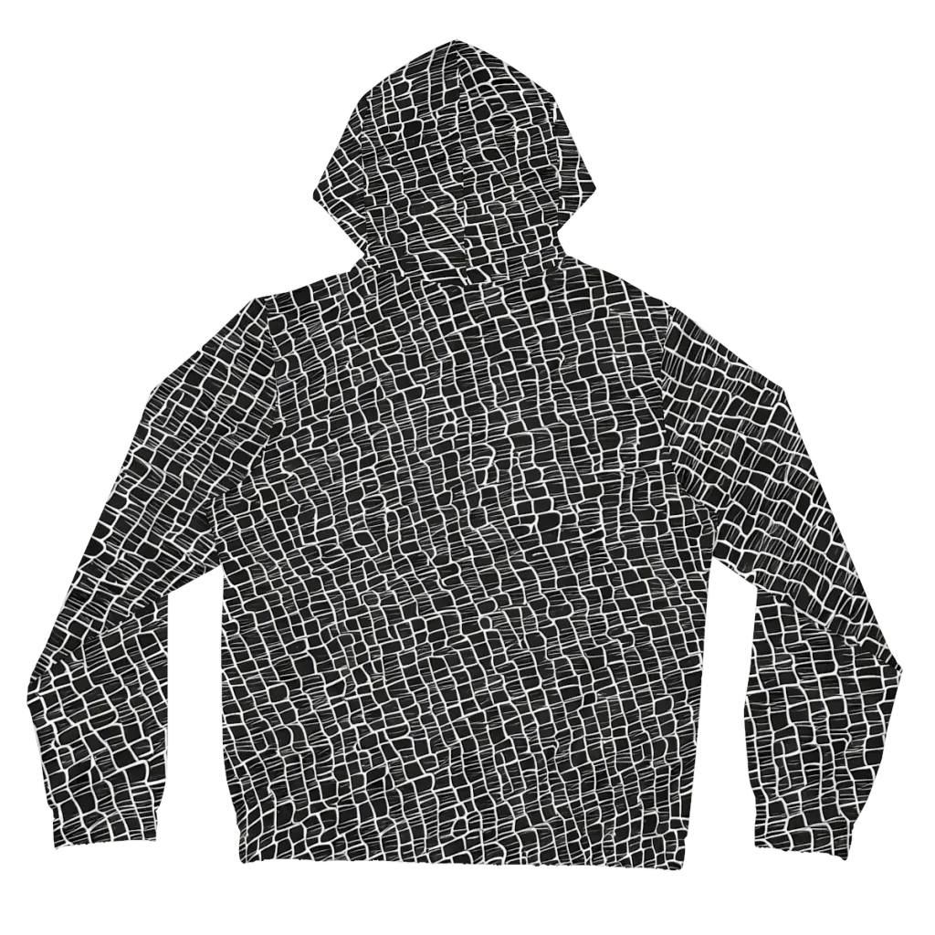Ivory Grid on Women's Full-Zip Hoodie — Back