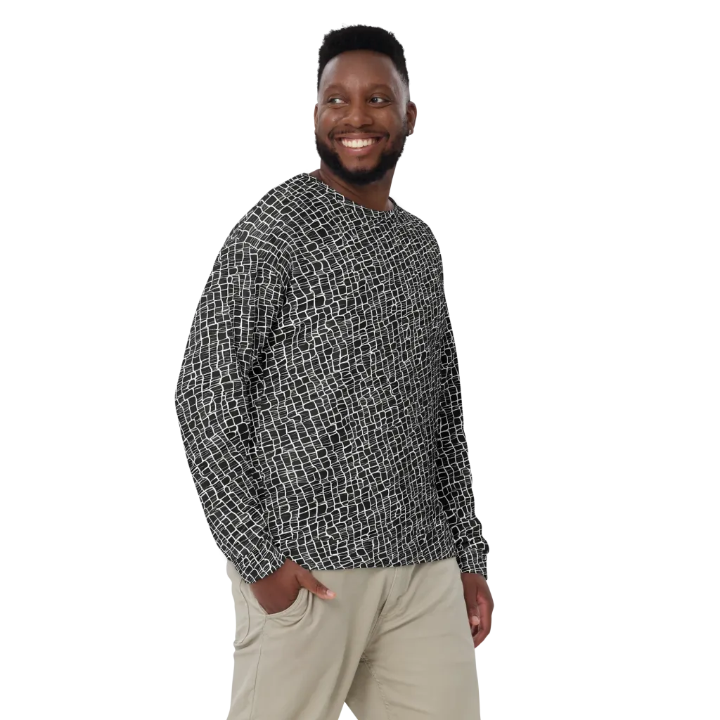 Ivory Grid on Sweatshirt — Front
