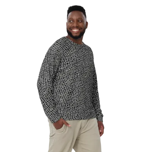 Ivory Grid on a Sweatshirt