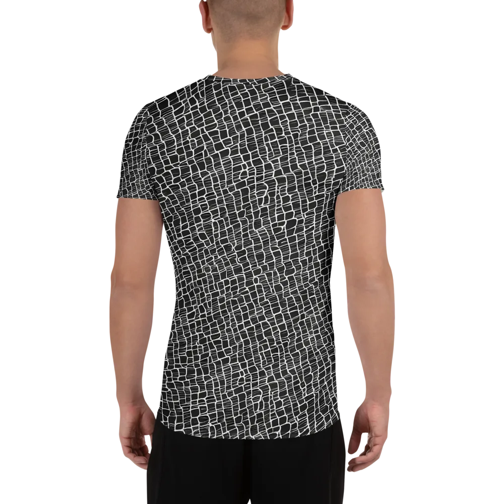 Ivory Grid on Men's Athletic T-Shirt — Back