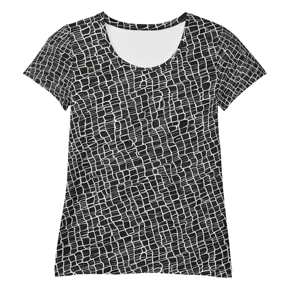Ivory Grid on Women's Athletic T-Shirt — Front