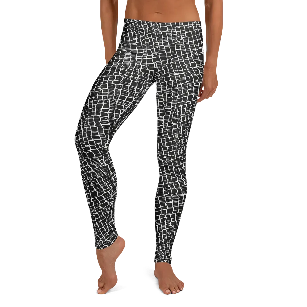 Ivory Grid on Leggings — Front
