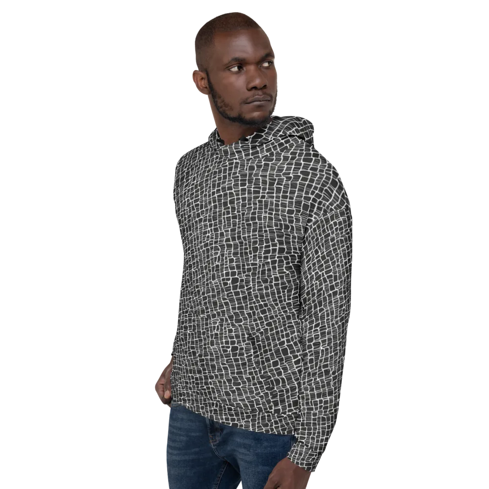Ivory Grid on Hoodie — Left