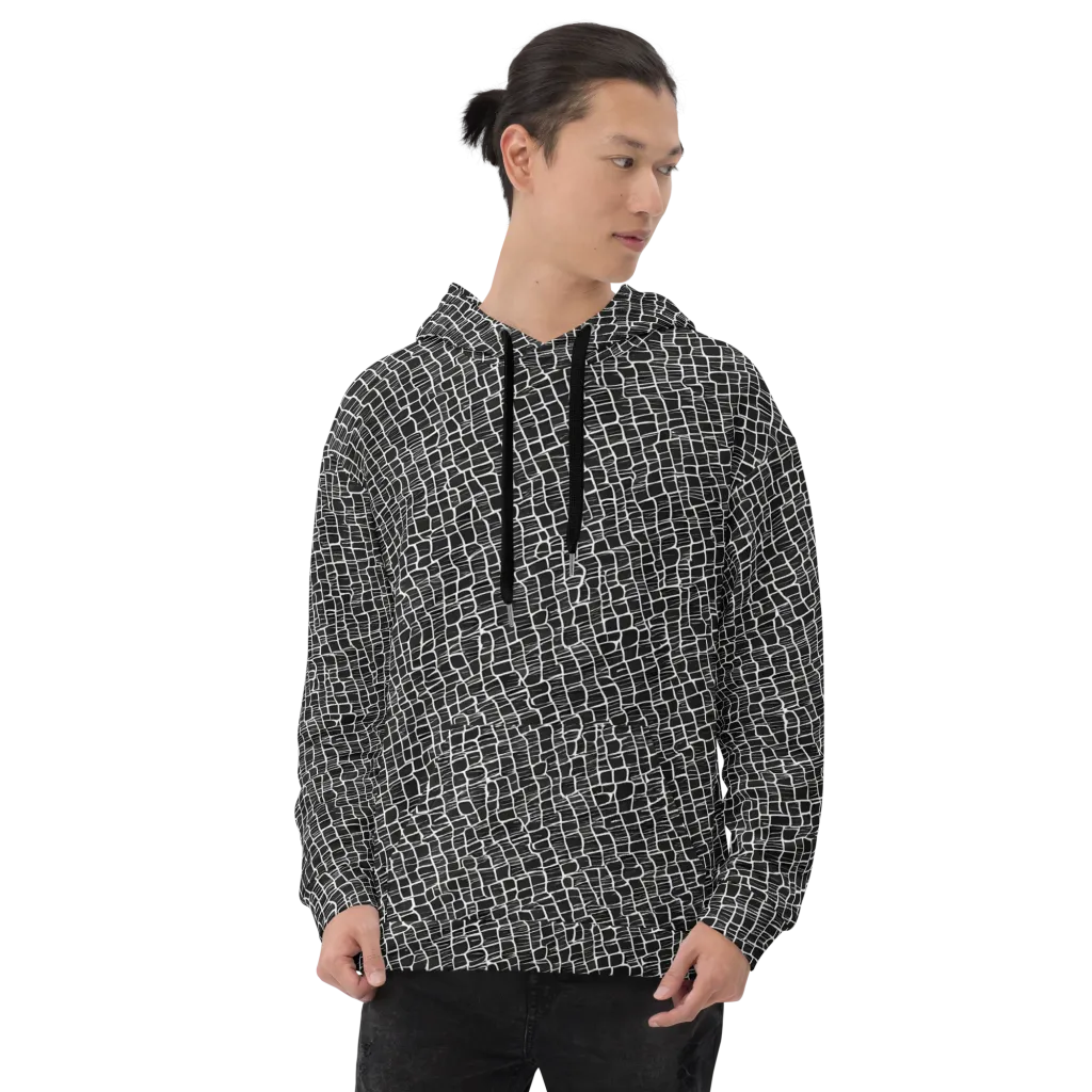 Ivory Grid on Hoodie — Front