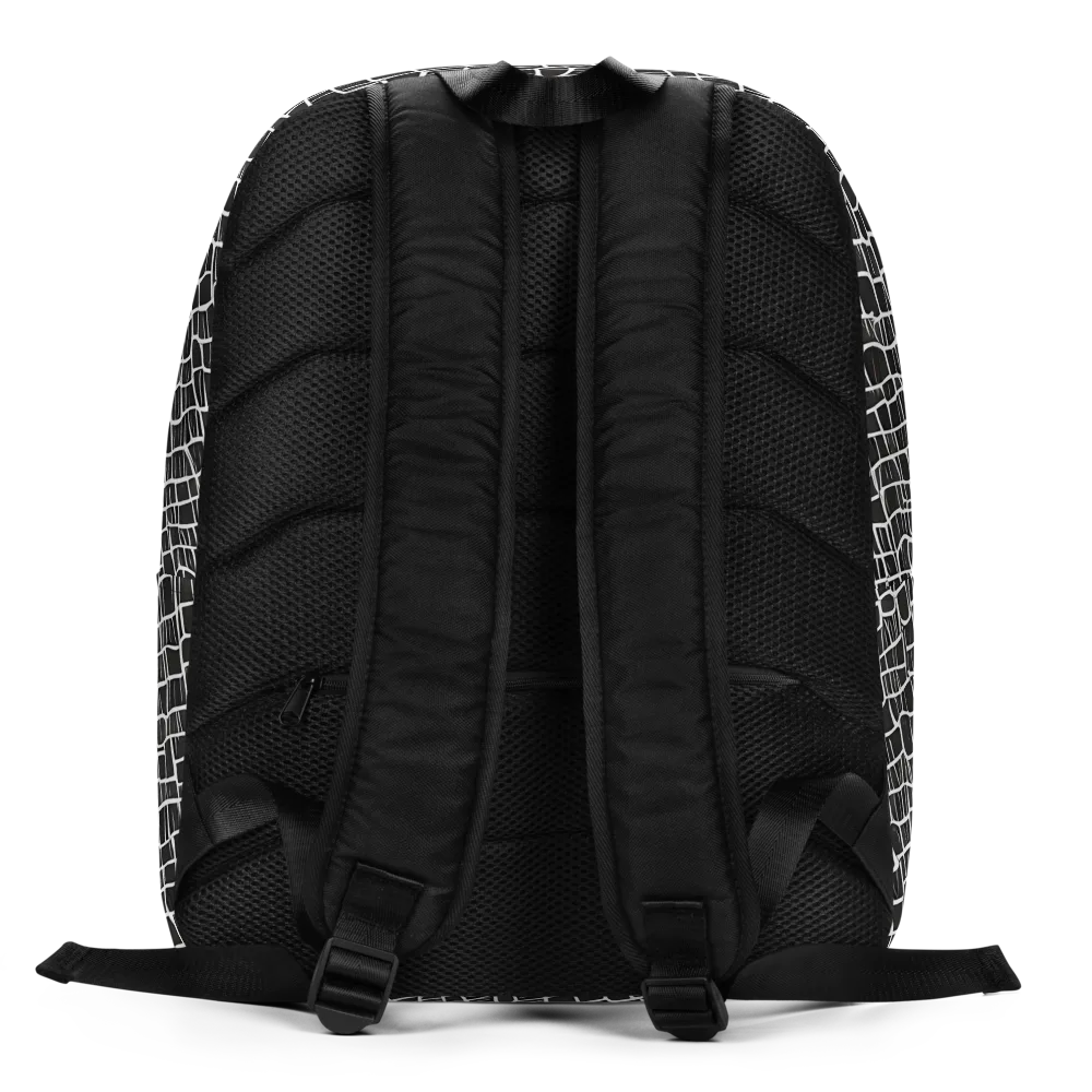Ivory Grid on Minimalist Backpack — Back