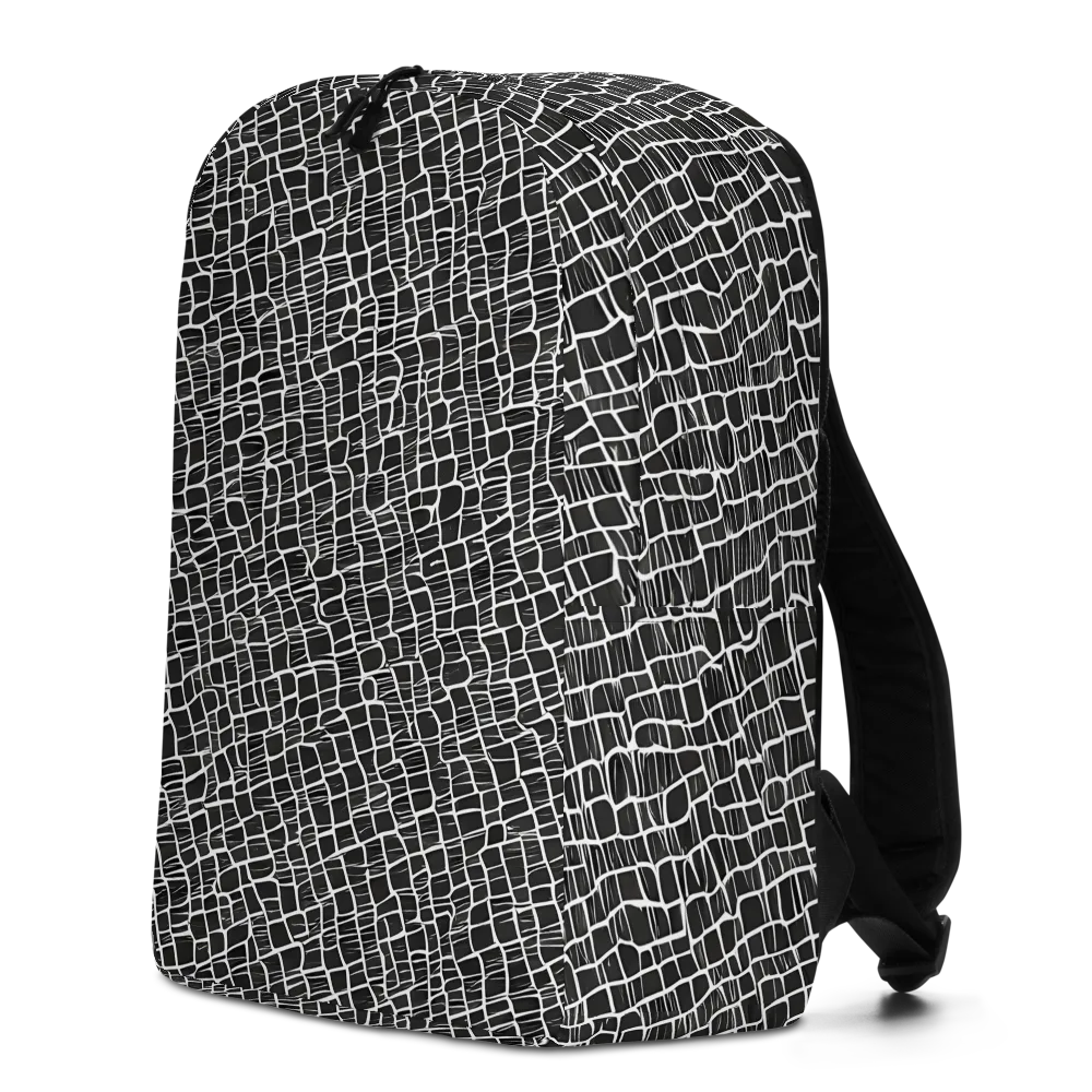 Ivory Grid on Minimalist Backpack — Left