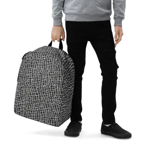 Ivory Grid on a Minimalist Backpack