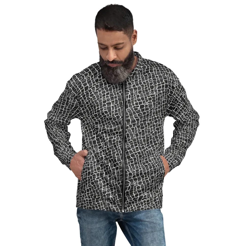 Ivory Grid on Bomber Jacket — Front