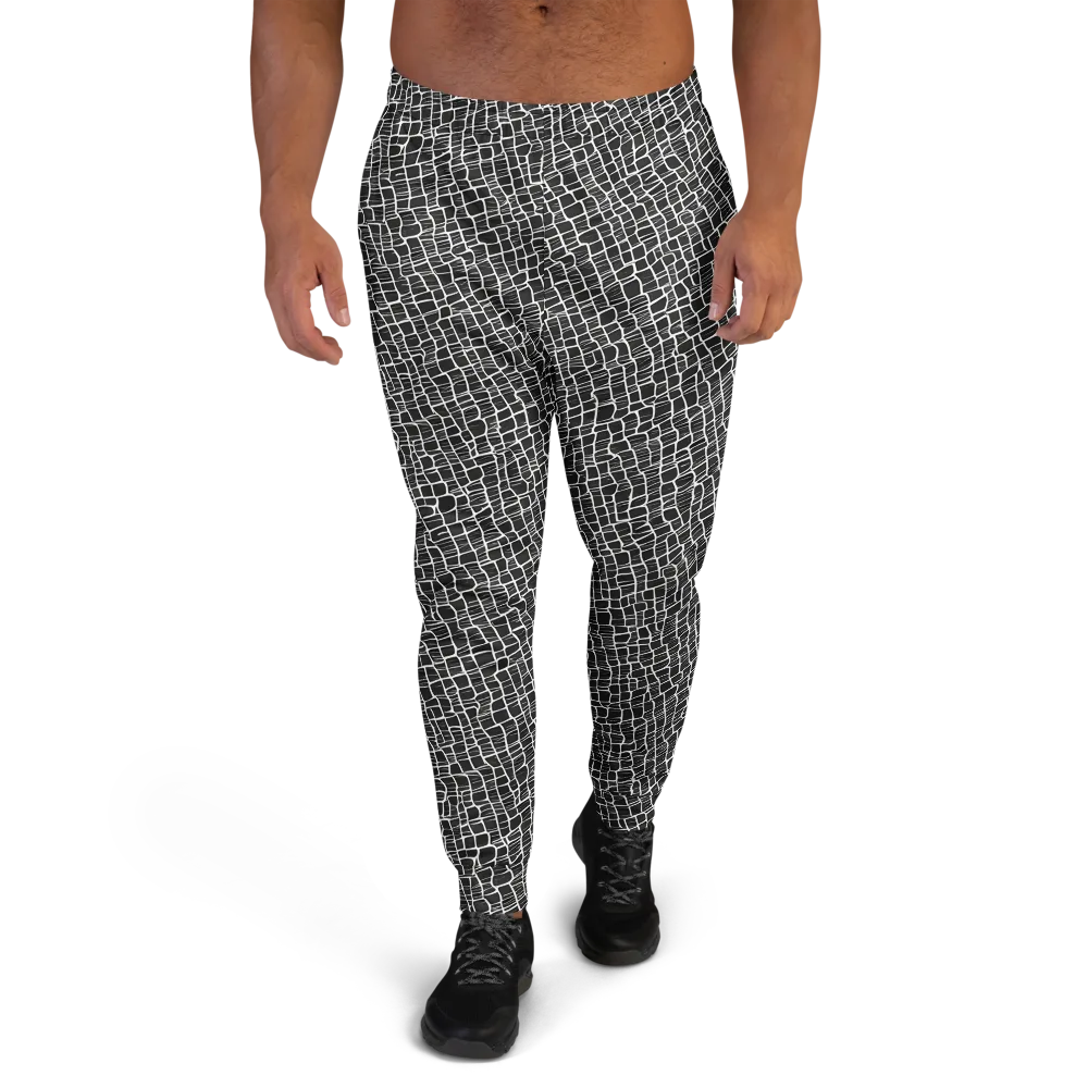 Ivory Grid on Men's Joggers — Front