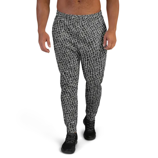 Ivory Grid on a Men's Joggers
