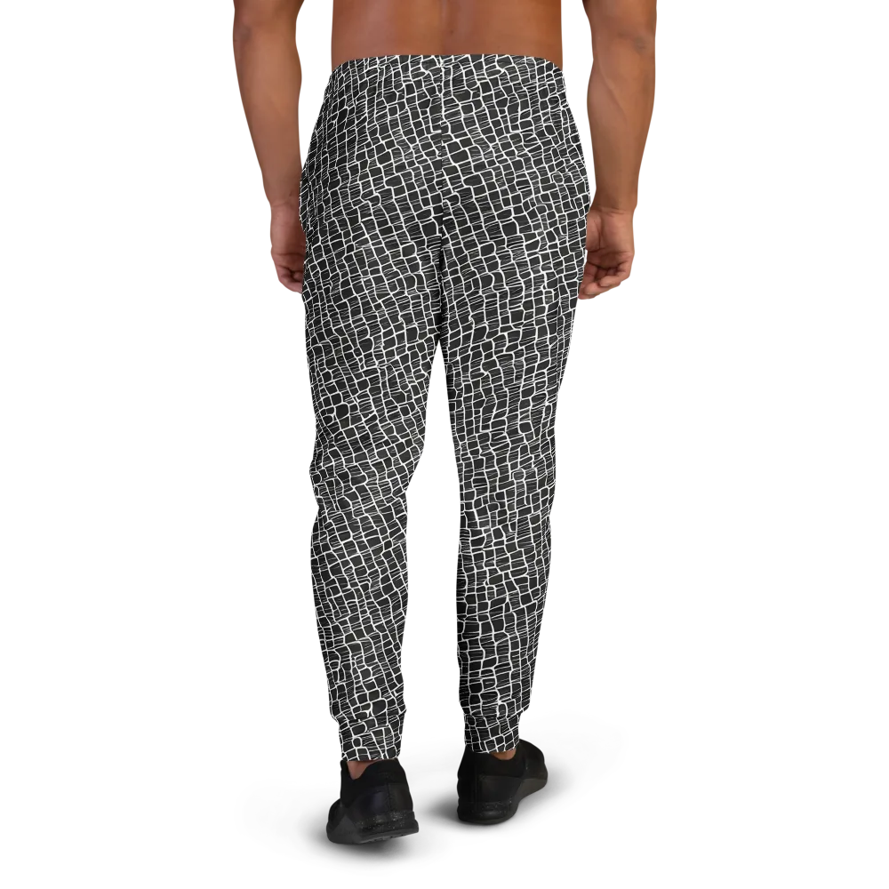 Ivory Grid on Men's Joggers — Back