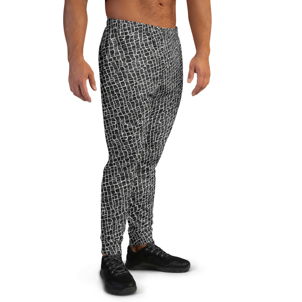 Ivory Grid on Men's Joggers — Right