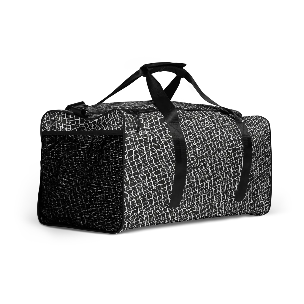 Ivory Grid on Duffle Bag — Right Front