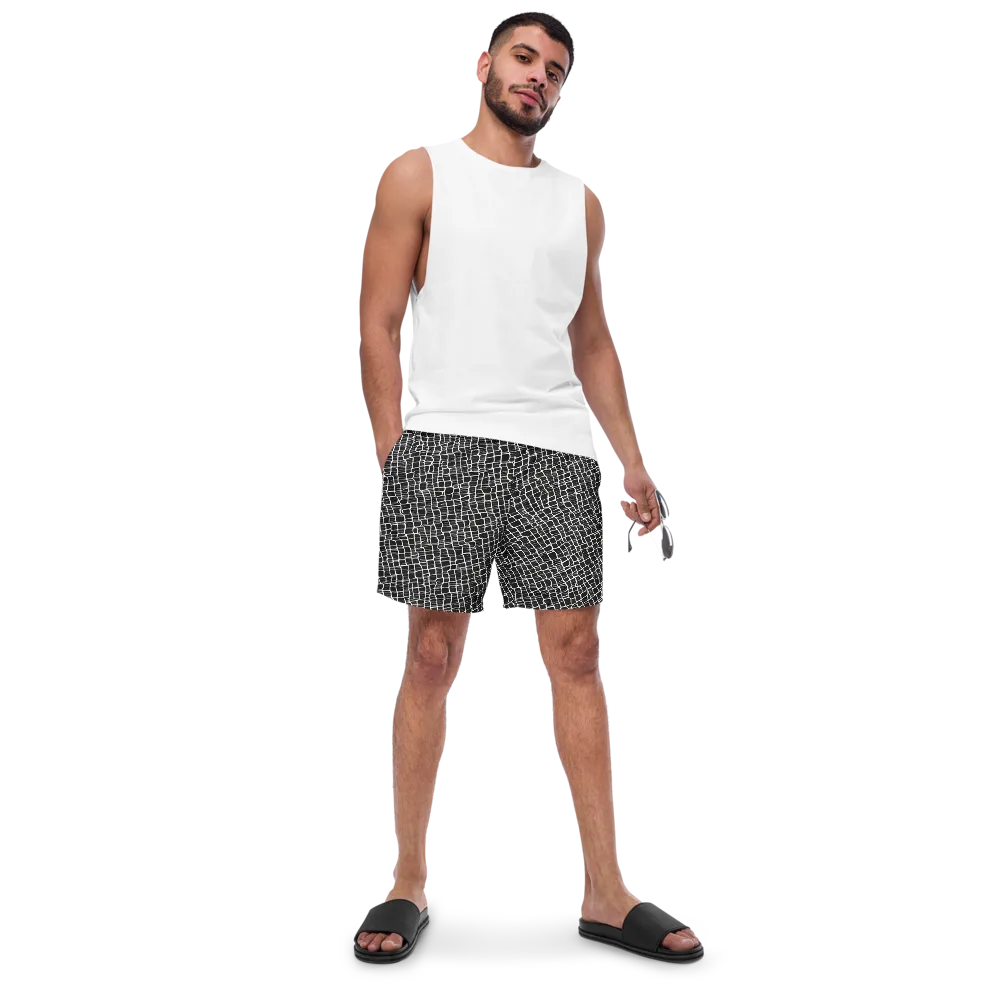 Ivory Grid on Swim Trunks — Front