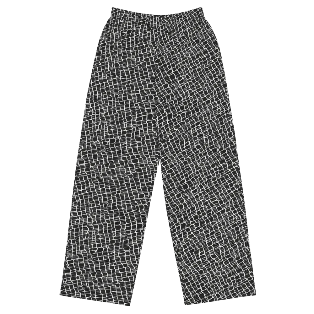 Ivory Grid on Wide-Leg Pants — Front